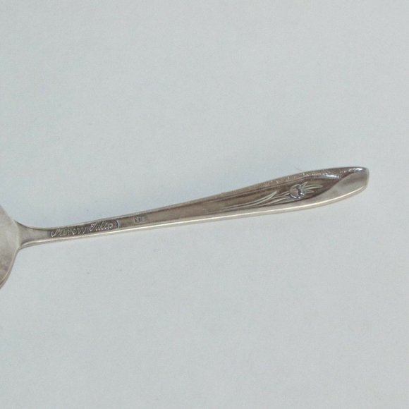 1950's Vintage Silvery Tulip Silver Plate Pie Cake Server Lifter Cottagecore - Picture 3 of 6